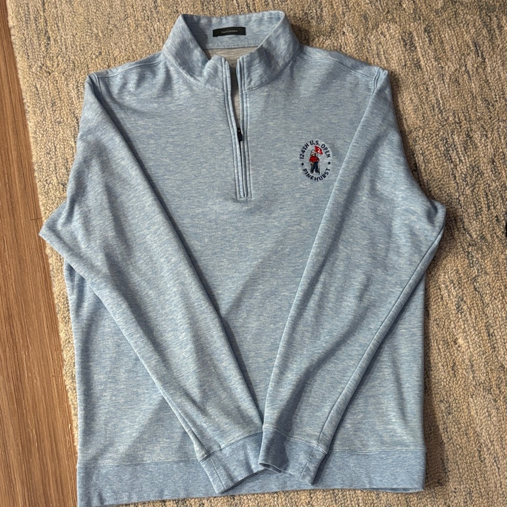 Turtleson 124th US Open Men's Blue Zip-Up Sweater Pinehurst